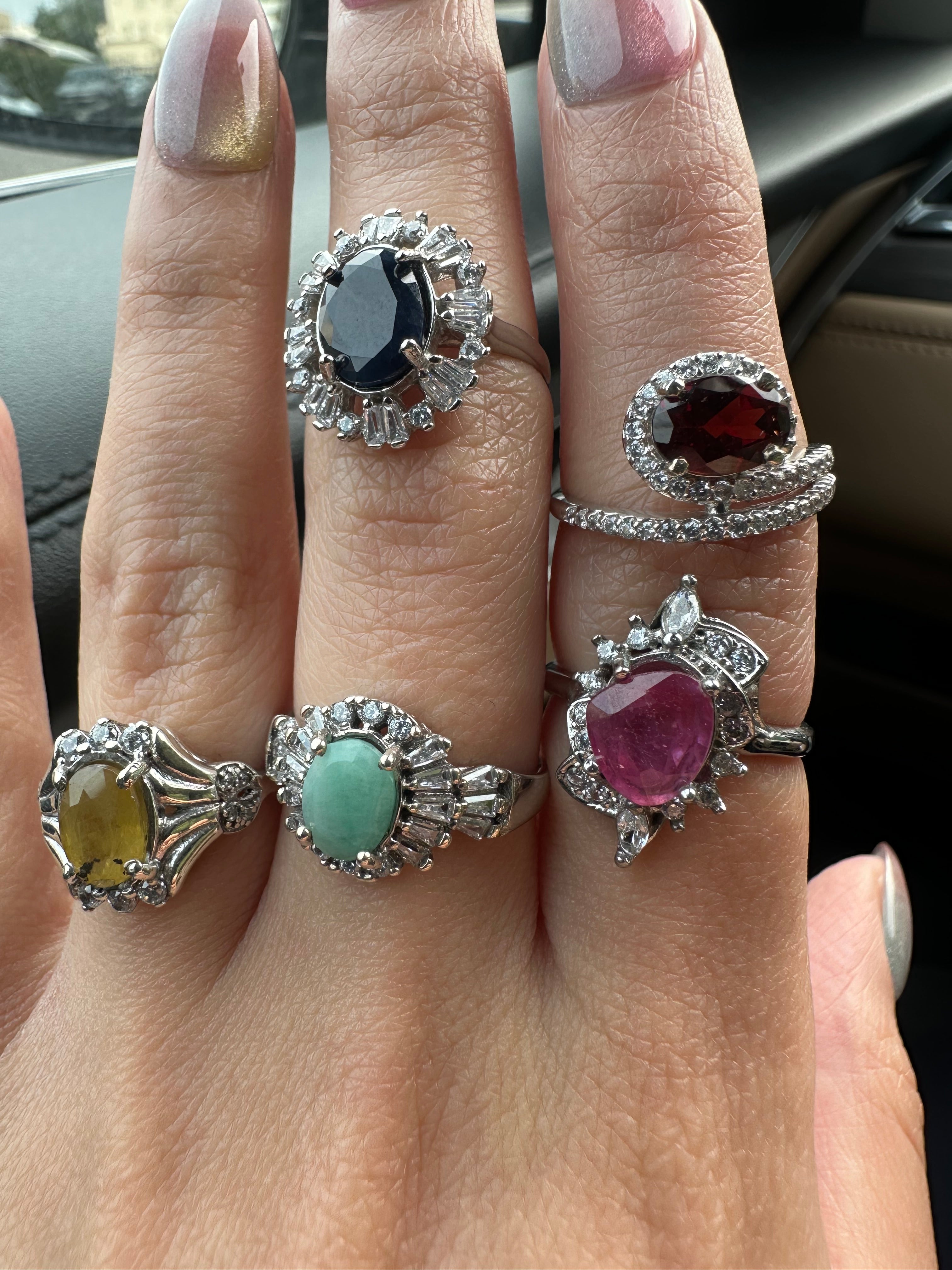 Garnet Bypass Ring — Sterling Silver