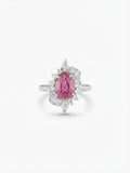 Ruby Halo Ring — Sterling Silver