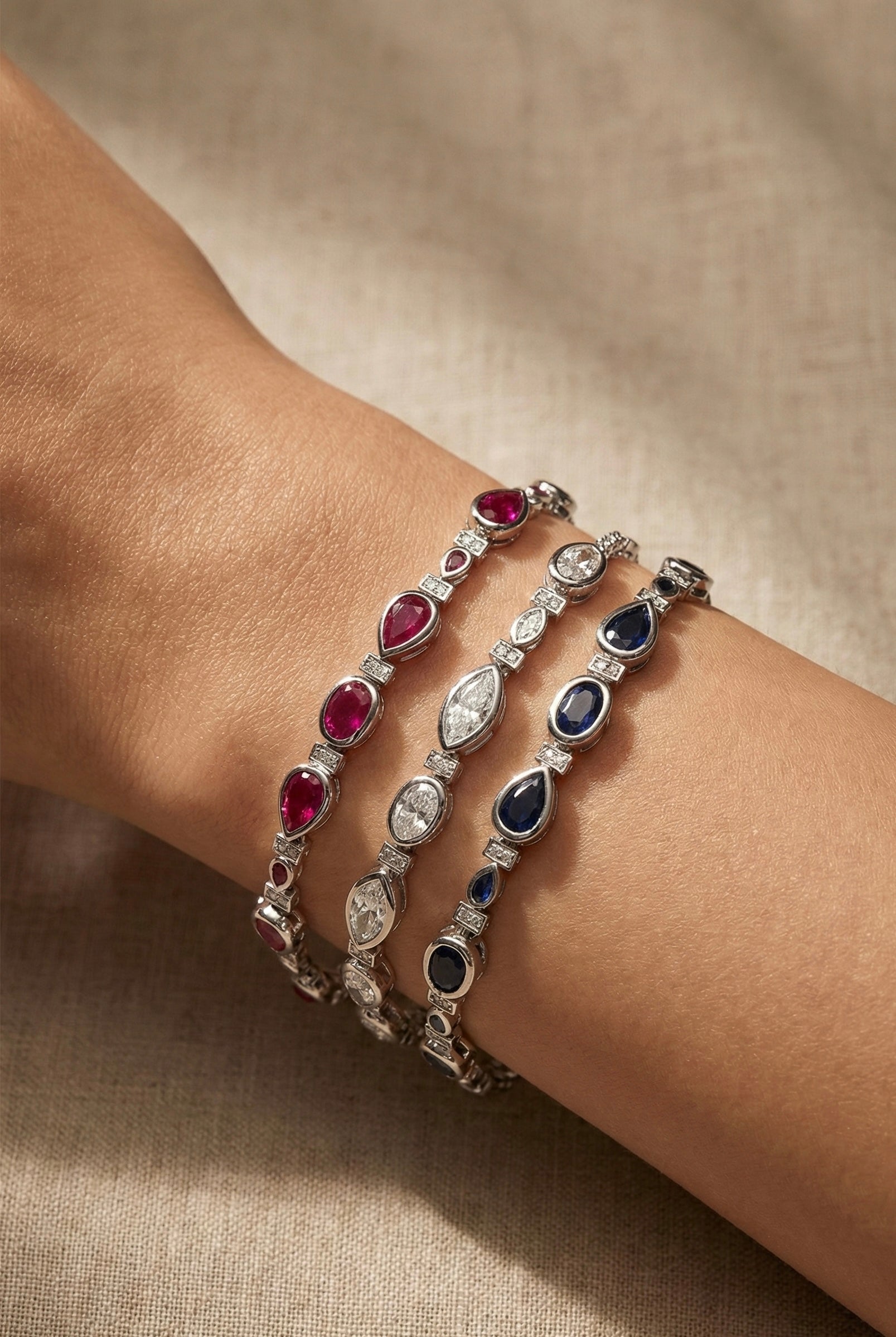 Colored Zircon Bracelet - Sterling Silver