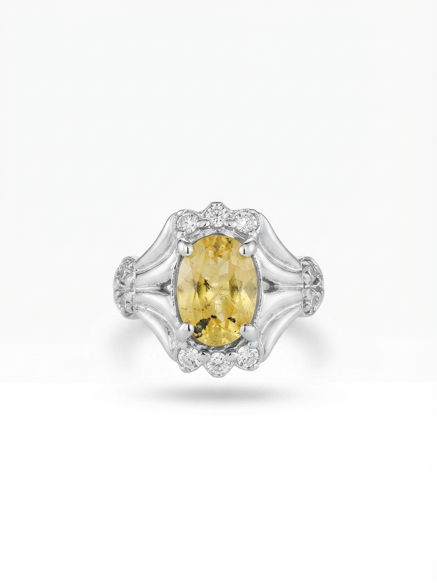 Yellow Sapphire Ring — Sterling Silver