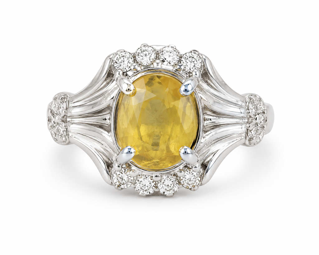 Yellow Sapphire Ring — Sterling Silver