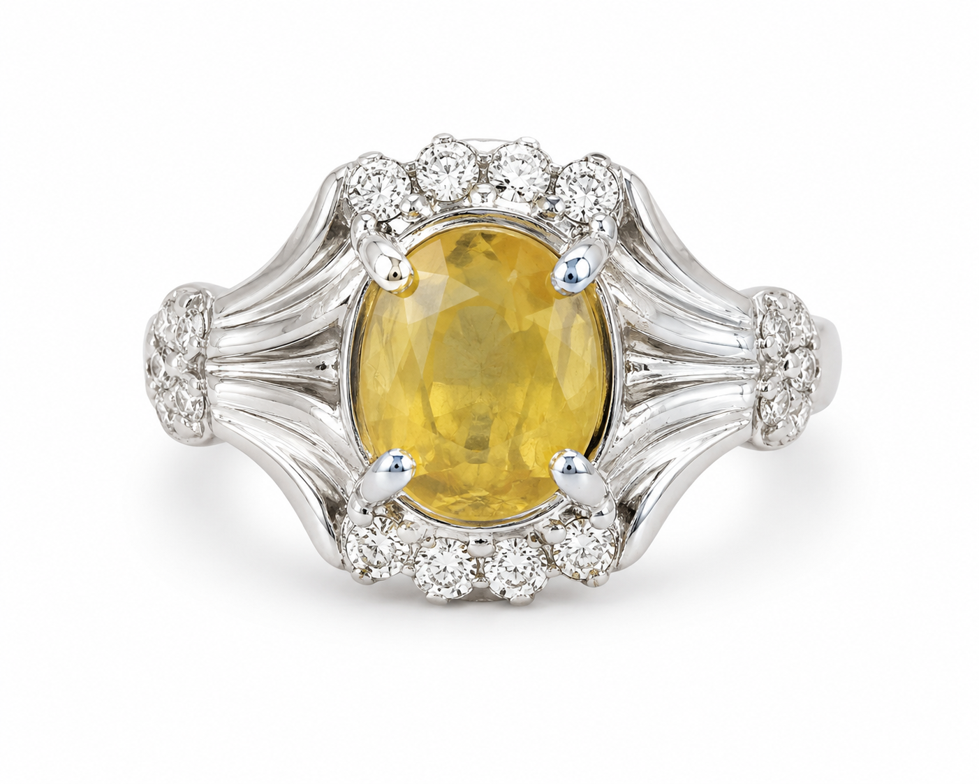 Yellow Sapphire Ring — Sterling Silver
